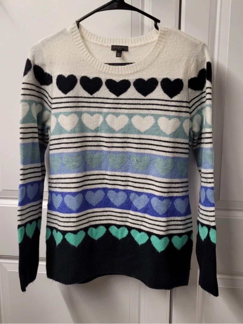 Talbots Sweater Women's Size: Medium Petite Hearts Cutest